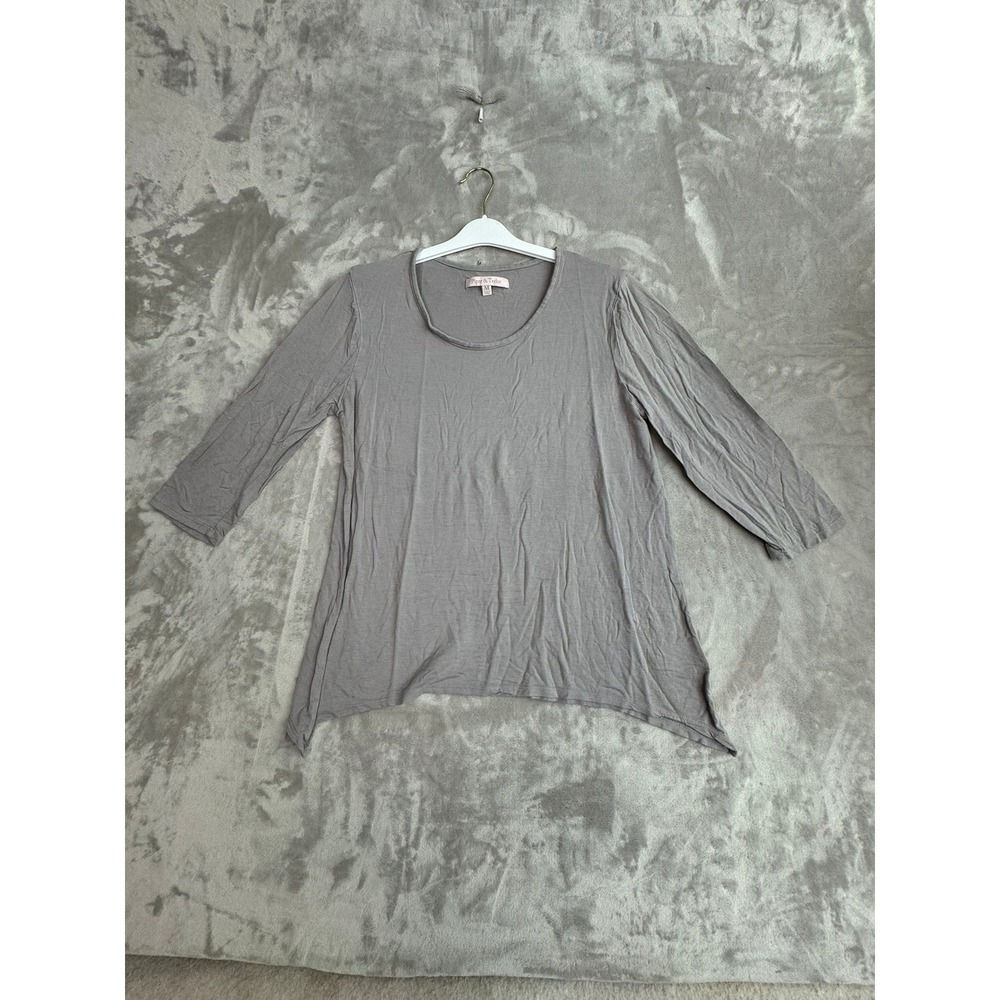 Piper Taylor Gray Asymmetrical Tunic Top 3/4‎ Sleeve Women's Size Medium